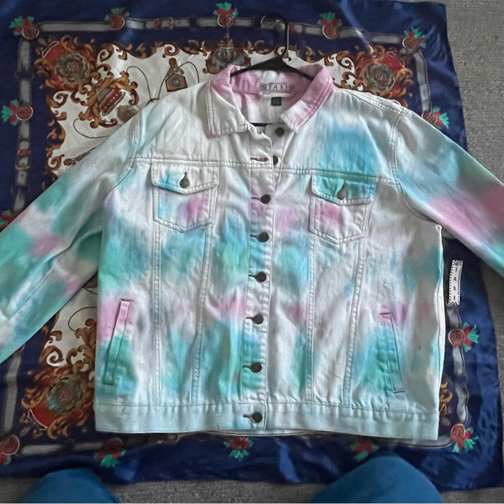 Tie dye jean jacket
